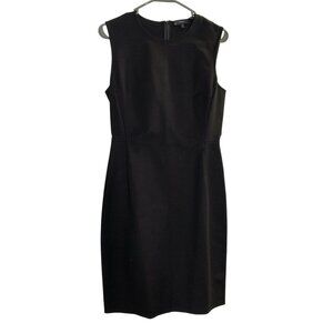 NWT Theory Fitted Dress Bodycon Work Size 6 Black Double Stretch Sleeveless $365